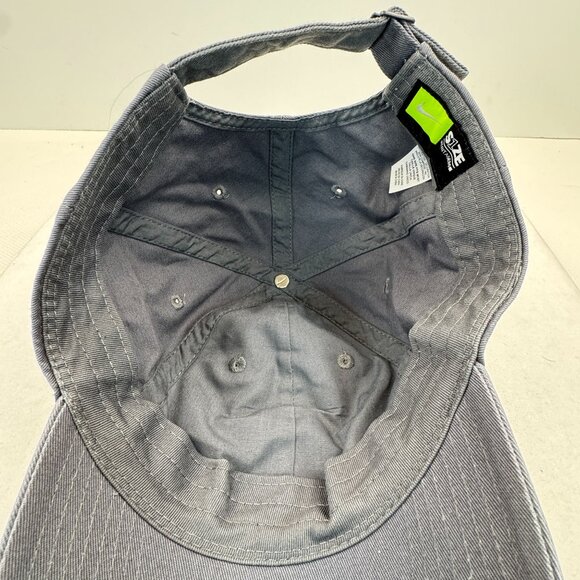 Nike Heritage86 Adjustable Baseball Cap Gray Black Embroidered Logo Strap Back - Picture 7 of 10